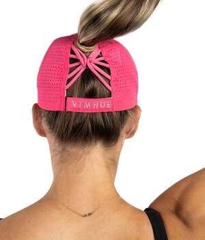 VimHue Sun Goddess Hot Pink UPF 50+ Ponytail Pickleballl Cap Size 57
